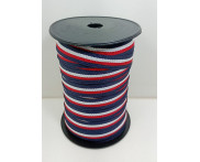 Cadarço 10 mm TRI 5 - Marinho / Branco  / Vermelho / Marinho - 50 metros